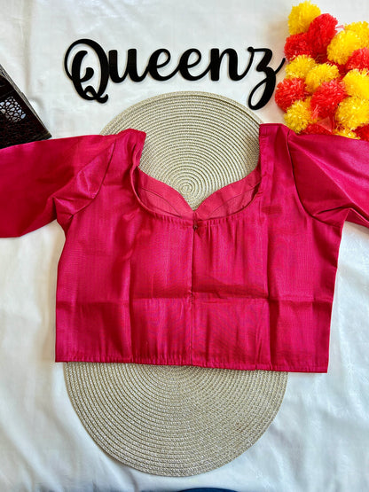 QB135-Rani Pink Tissue Blouse
