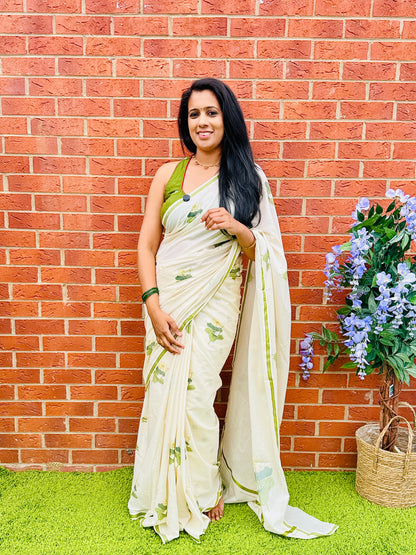 SS330- Water lilly Cotton Saree