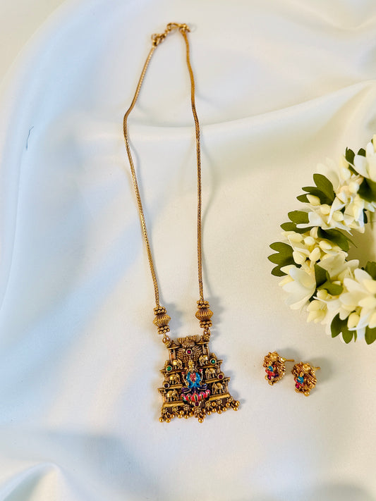 QJ165- Saraswathi Kovil Pendant Necklace
