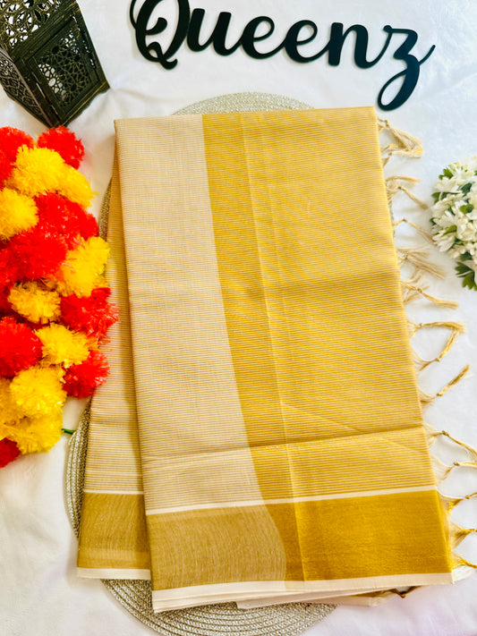 SS320 Lined Kerala Tissue Saree
