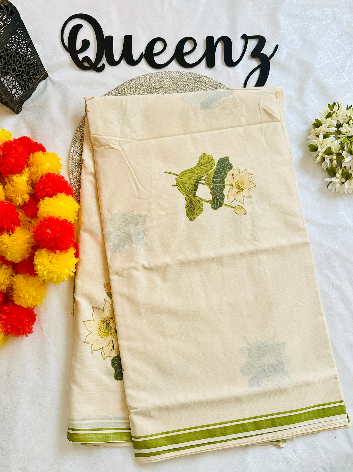 SS330- Water lilly Cotton Saree