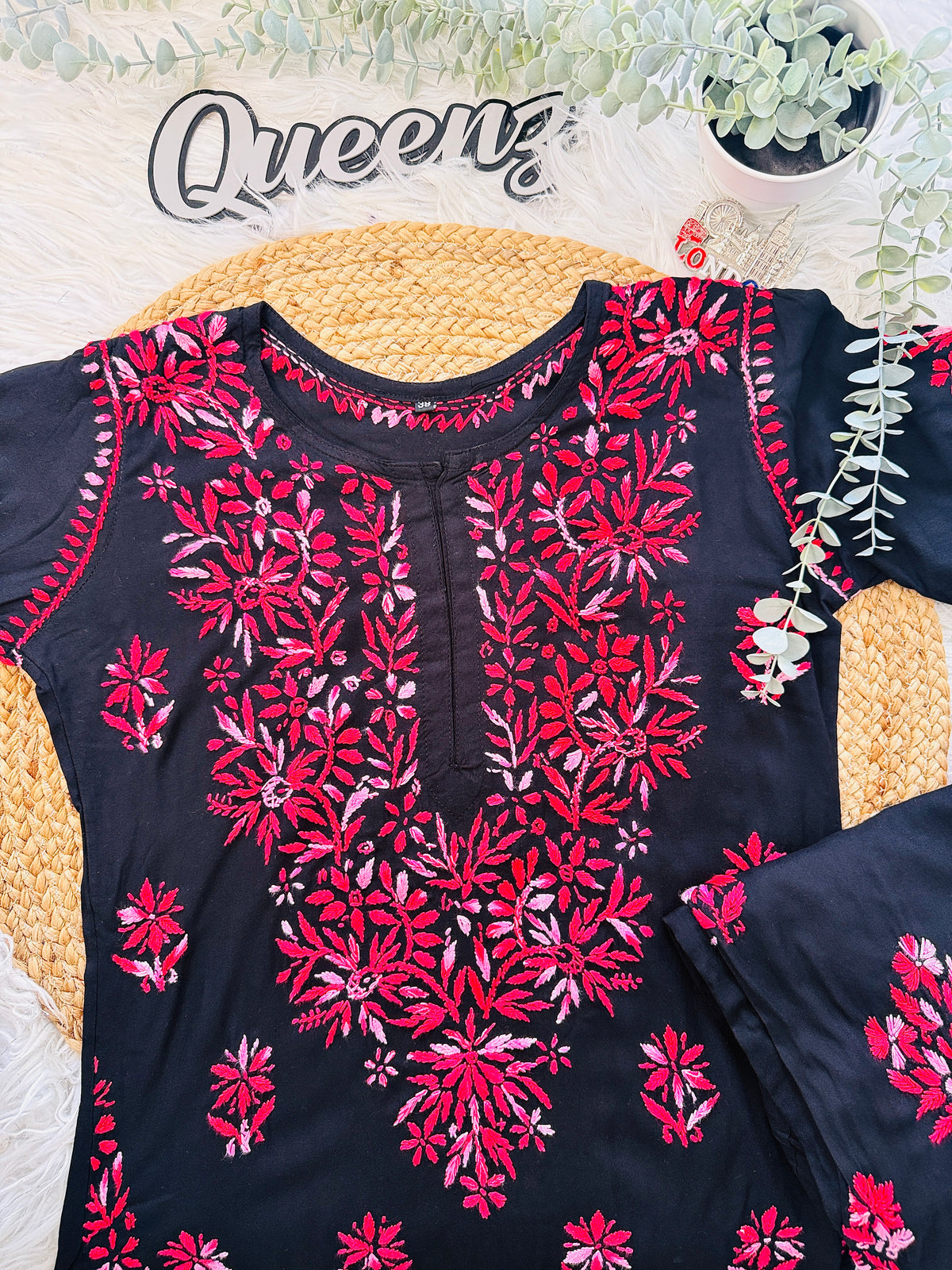 PRE-BOOKING-Black Chikankari Coord Set