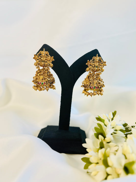 QJ153-Heavy Lekshmi Jumka Earings