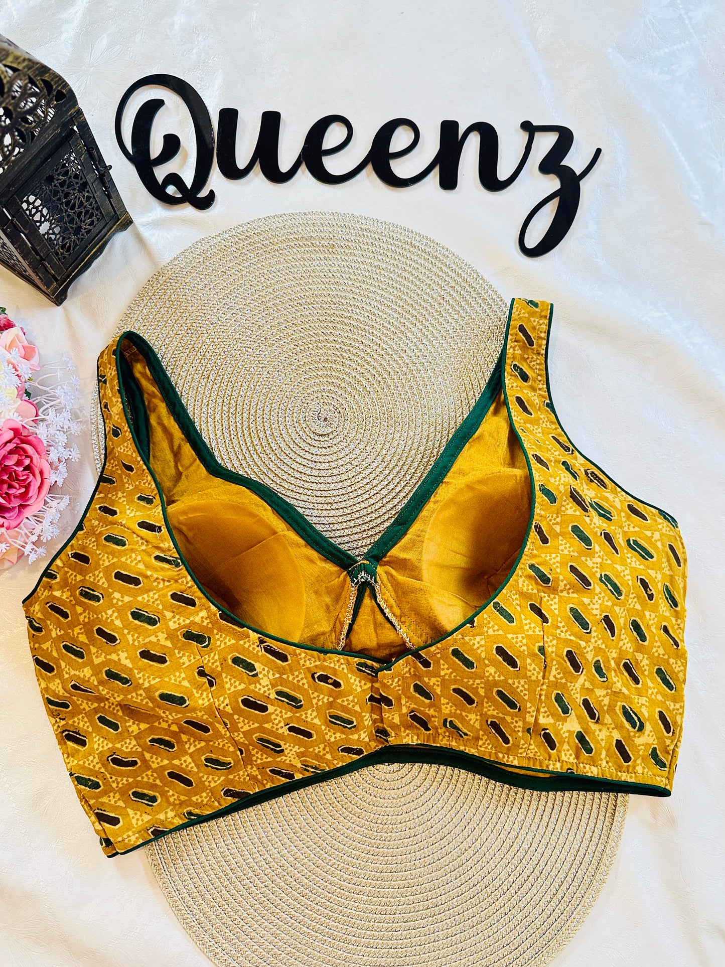 QB095- Ajrak Sleeveless Blouse