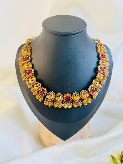QJ131- Antique Peacock necklace