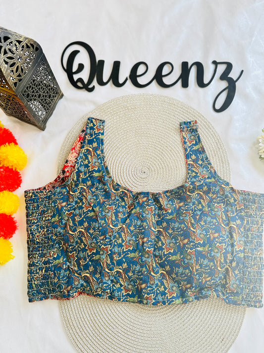 QB122- Ulta Pulta Printed Cotton Sleeveless Blouse
