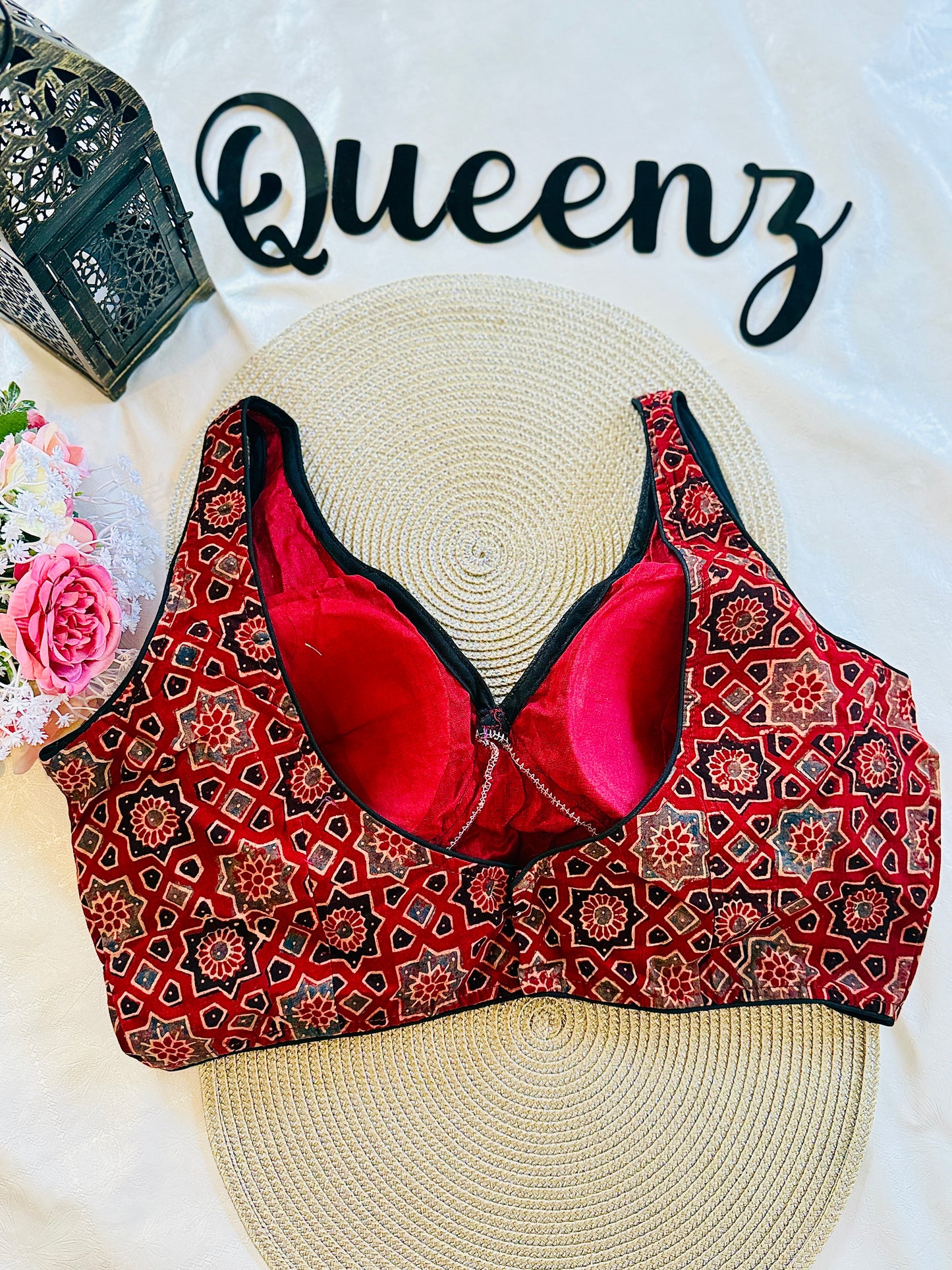QB090 - Ajrak Sleeveless Blouse