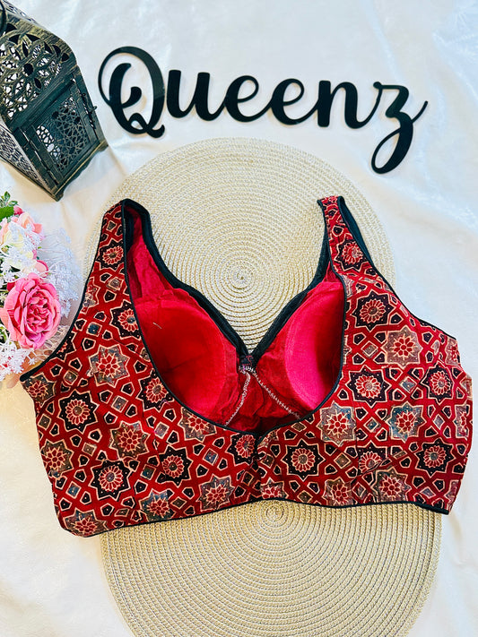 QB090 - Ajrak Sleeveless Blouse
