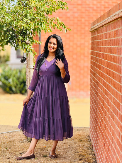 Lavender Georgette Frock Kurta – view 4 of 4
