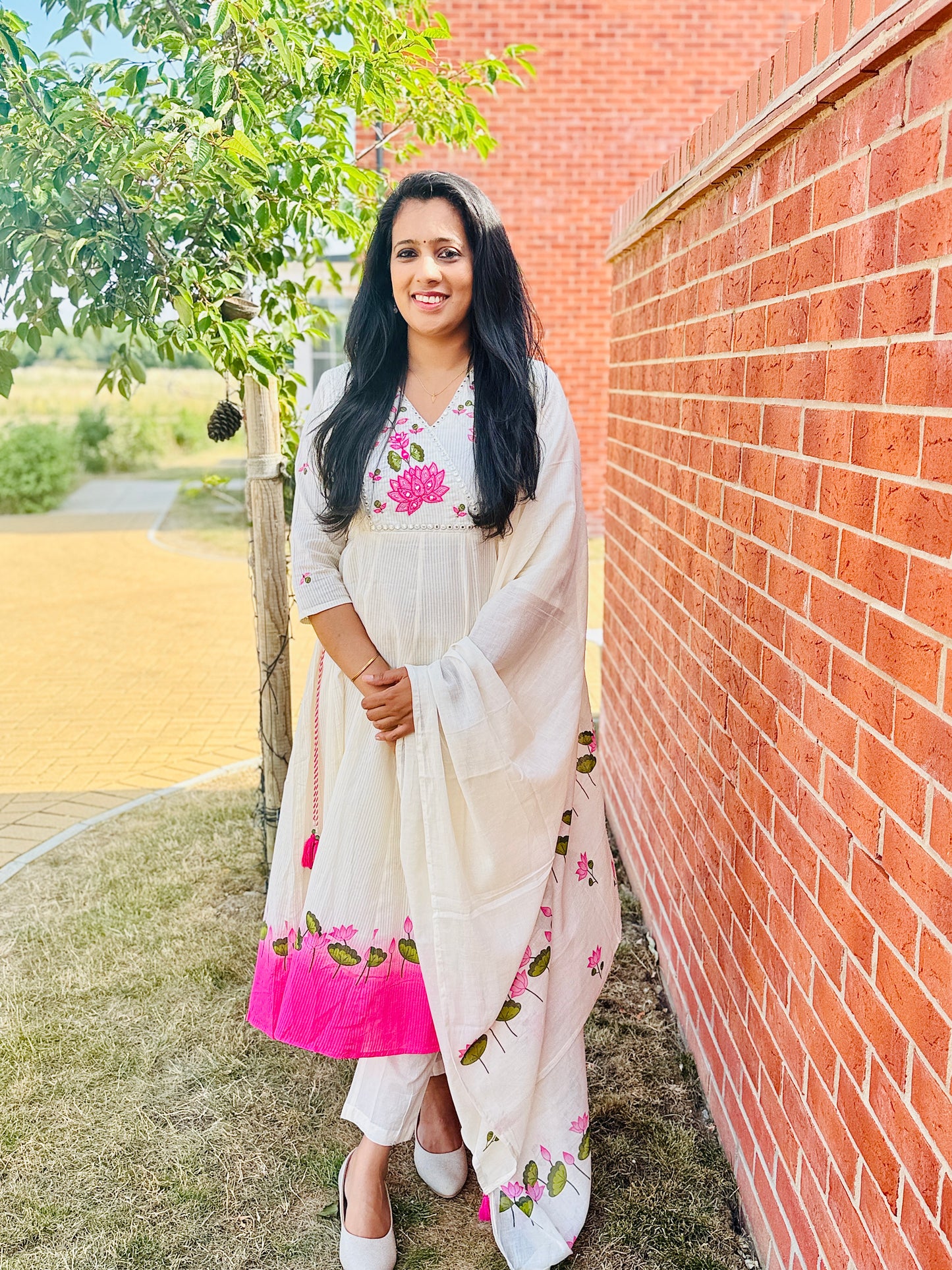 QS805- Soft Cotton Lotus Salwar- Pink