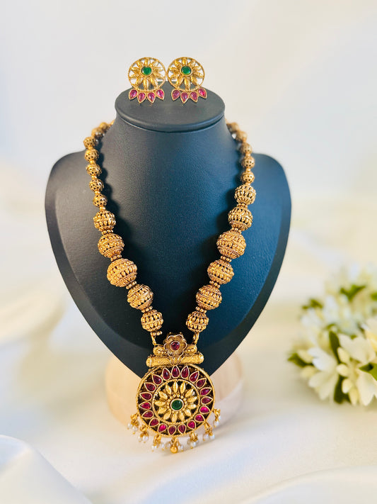 QJ167- Reversible Peacock Pendant Necklace