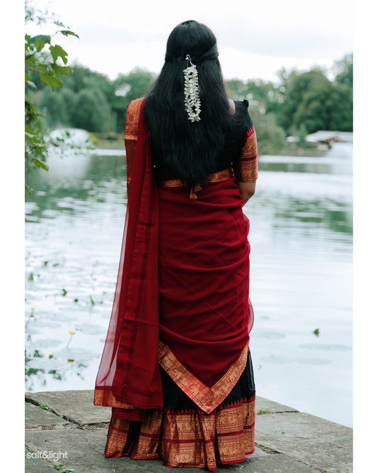 QD0019-Designer Kanchi Cotton Dhavani Set
