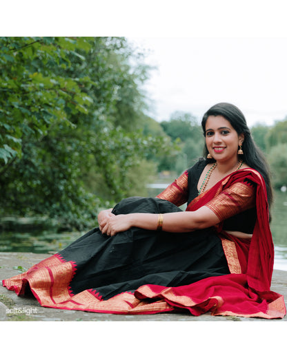 QD0019-Designer Kanchi Cotton Dhavani Set