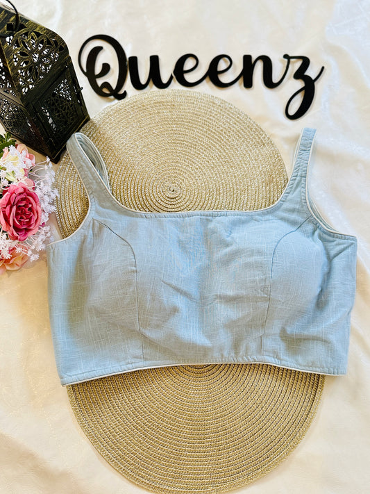 QB103- Cotton plain sleeveless Blouse