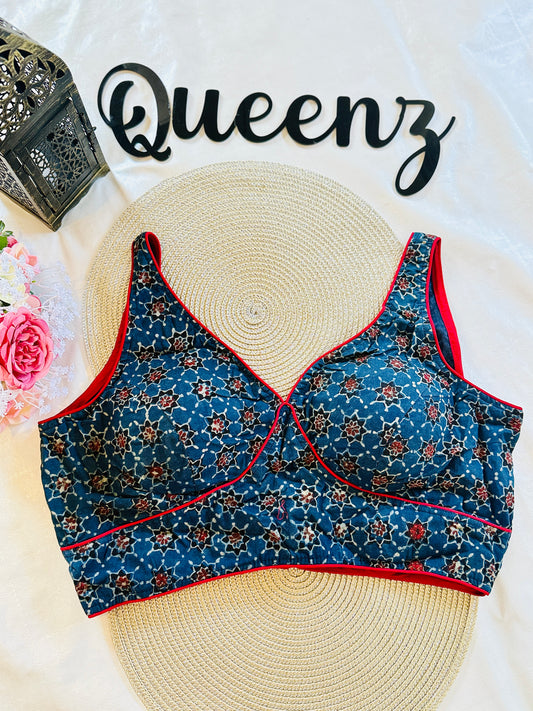 QB092 - Ajrak Sleeveless Blouse
