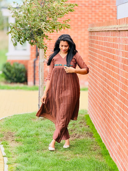 Coffee Brown Mul Chanderi Co-ord Set – view 3 of 5