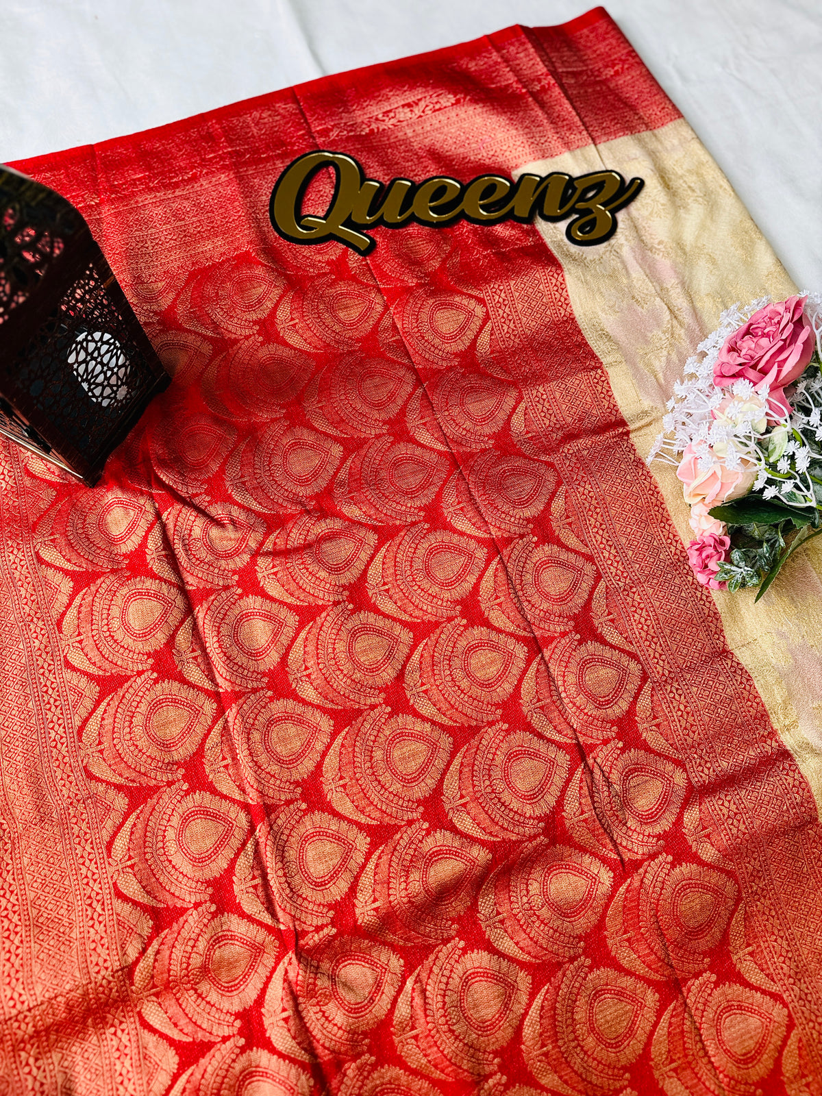 Designer Contrast Border Banarasi Georgette Saree – view 3 of 4