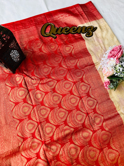 Designer Contrast Border Banarasi Georgette Saree – view 3 of 4