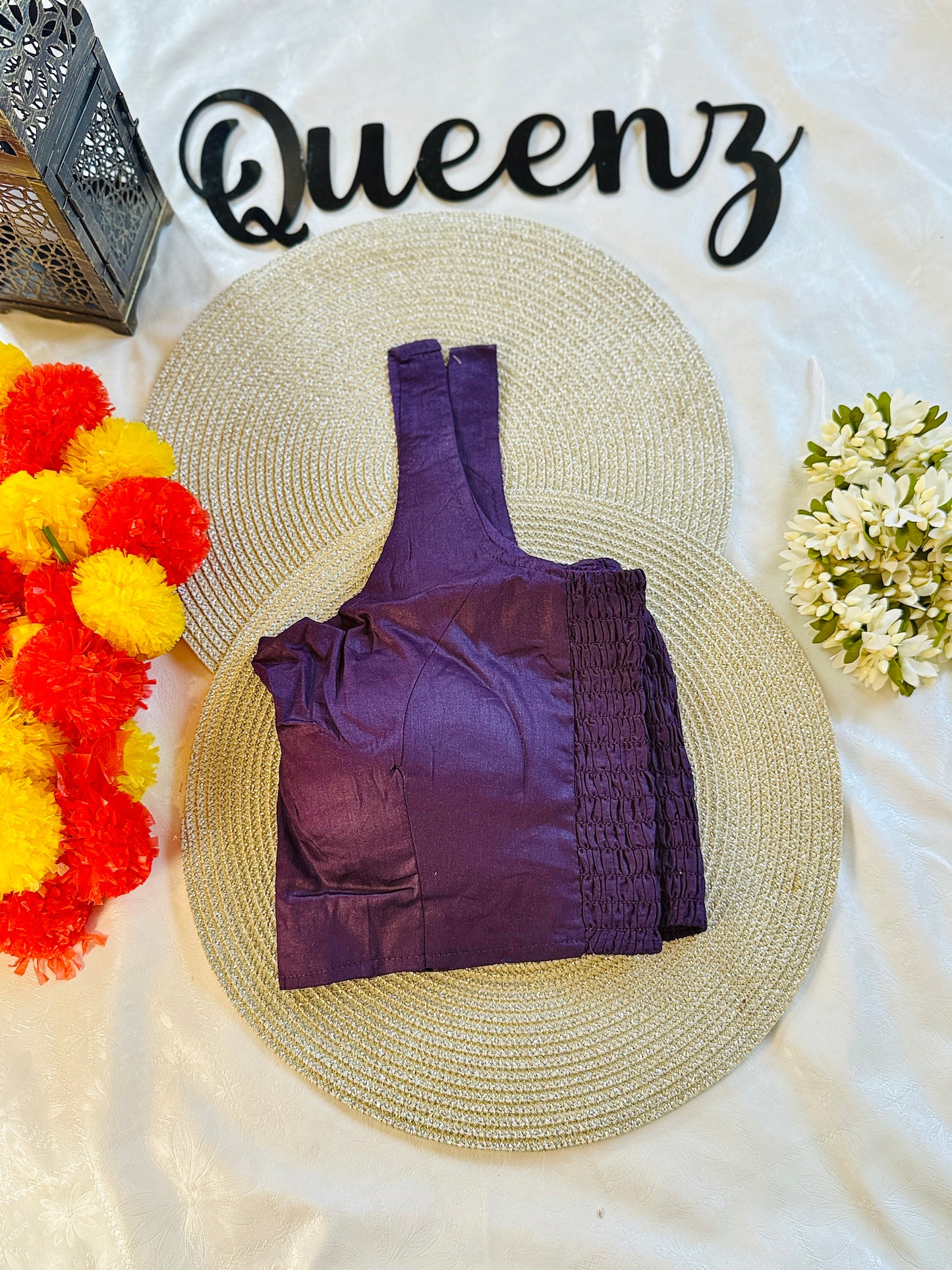 QB132- Cotton Flexi Fit Plain Blouse Sleeveless Blouse