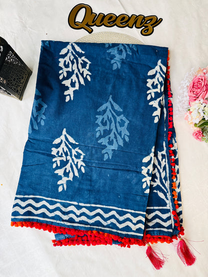 Indigo Soft Cotton Saree – view 2 of 2
