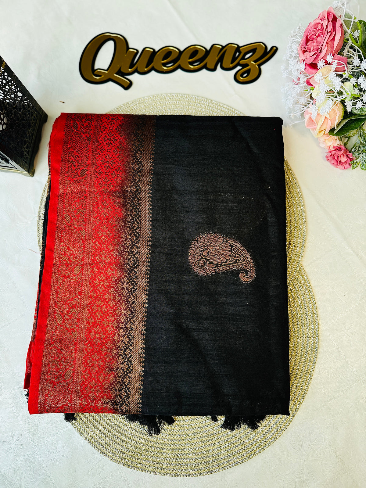 Designer Contrast Border Semi Jute Saree in Wine