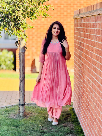 Dusty Peach MulChanderi Coordset