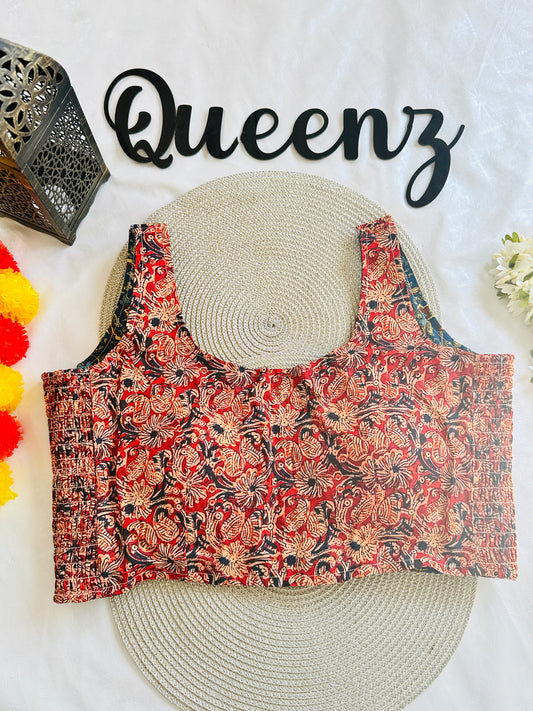 QB122- Ulta Pulta Printed Cotton Sleeveless Blouse
