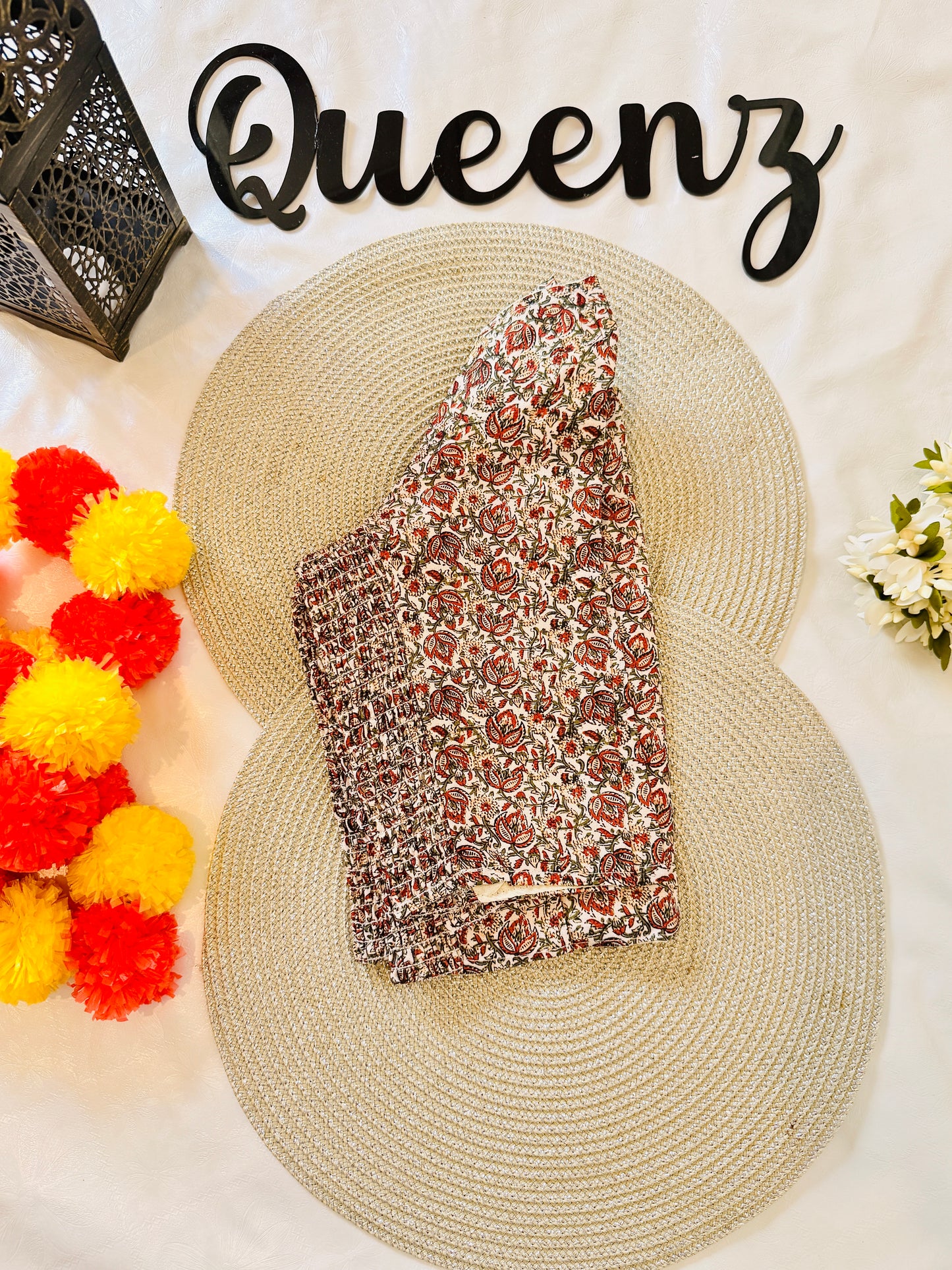 QB130-Cotton Stretchable Ajrak Blouse