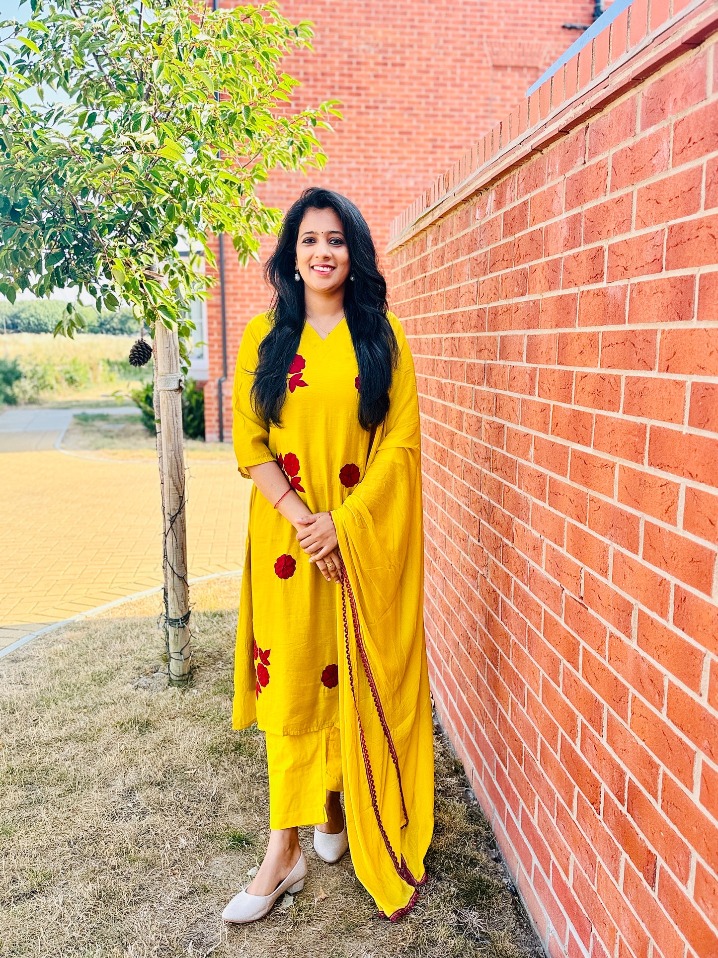 QS806-Yellow Mulchanderi Anarkali Salwar