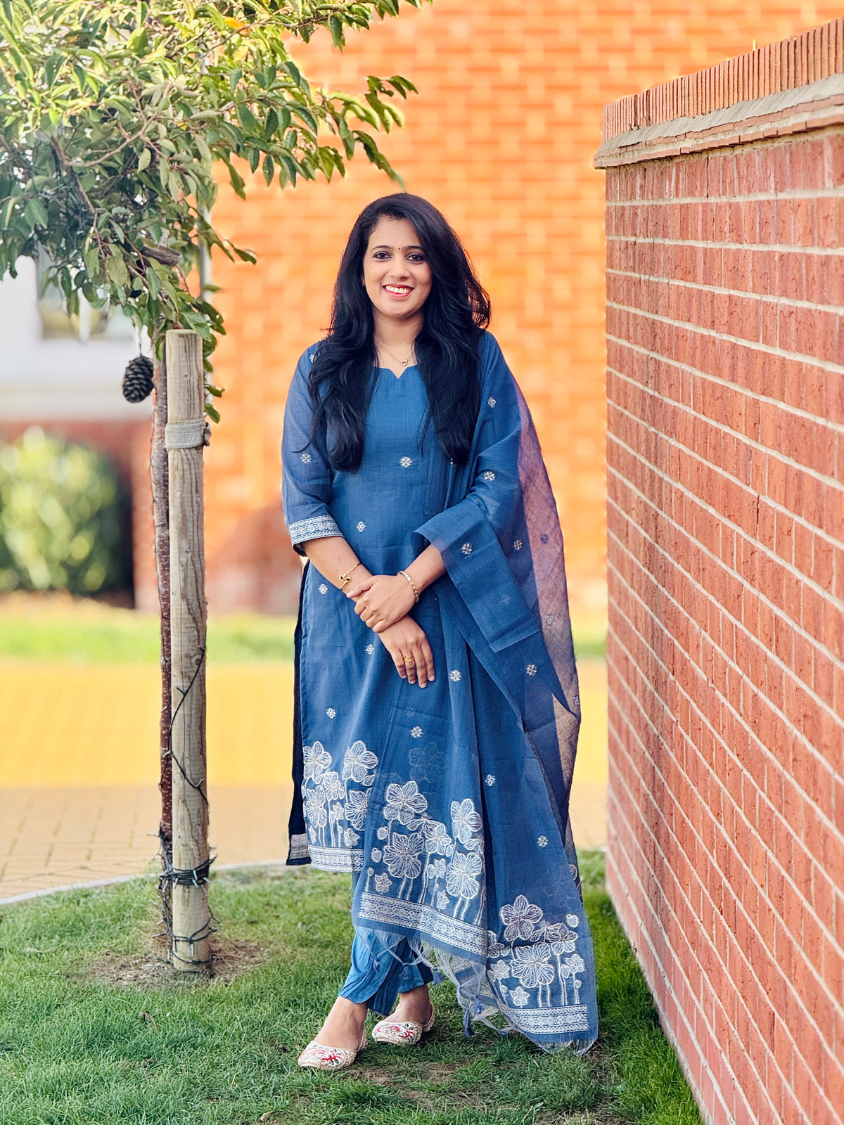 Premium Indigo Jamdhani Salwar