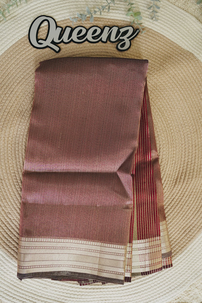 Maroon Tissue Organza Saree