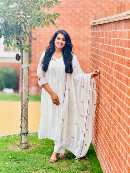 Off- White Premium Anarkali Set