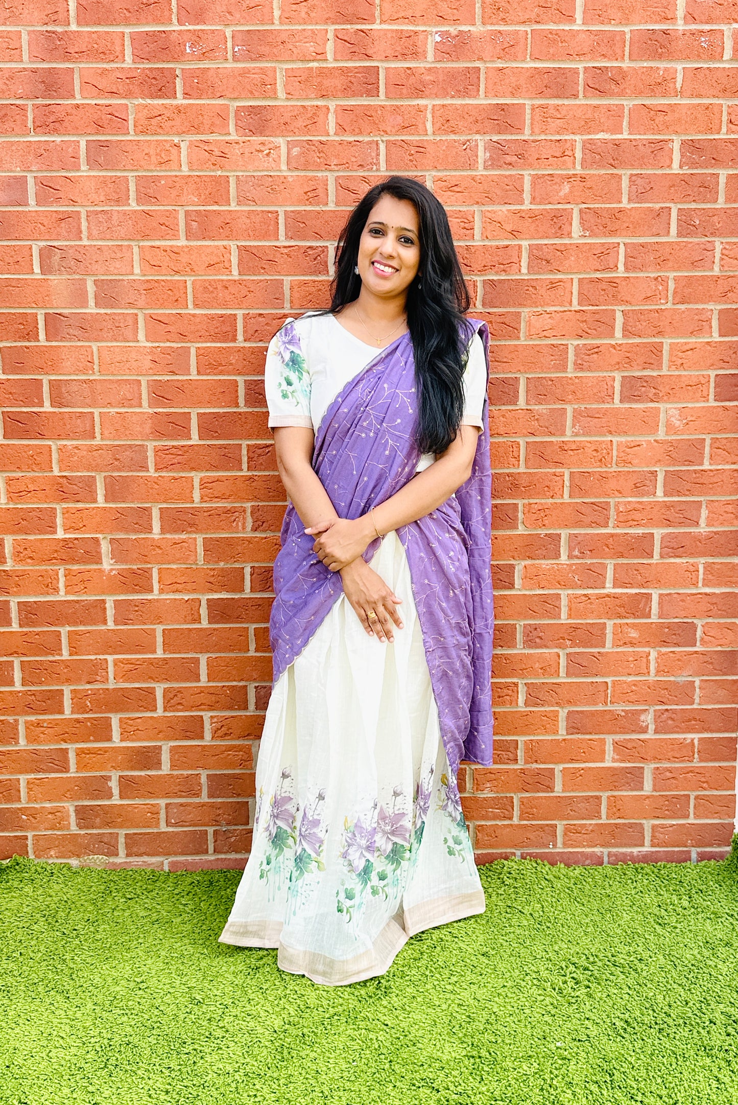 QD035-Deisgner Cotton linen Davani Set