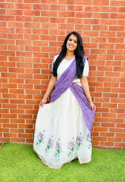 QD035-Deisgner Cotton linen Davani Set