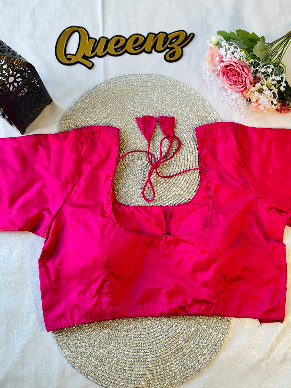 Taffeta Silk Rani Pink Blouse