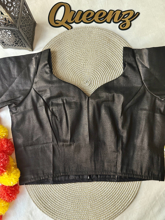QB137- Black Tissue Blouse Elbow Sleeves