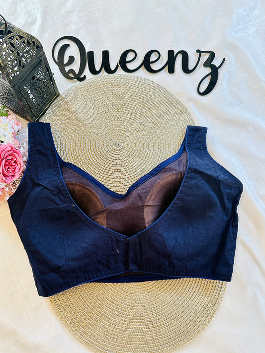 QB104 - Cotton plain sleeveless Blouse