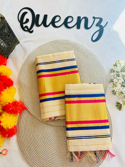 SM105 Contrast Kara Kerala Tissue Set Munde
