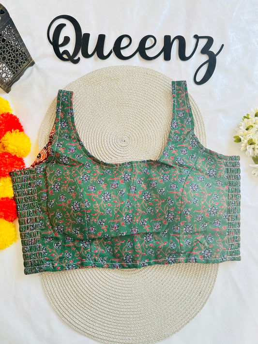 QB109- Ulta Pulta Printed Cotton Sleeveless Blouse