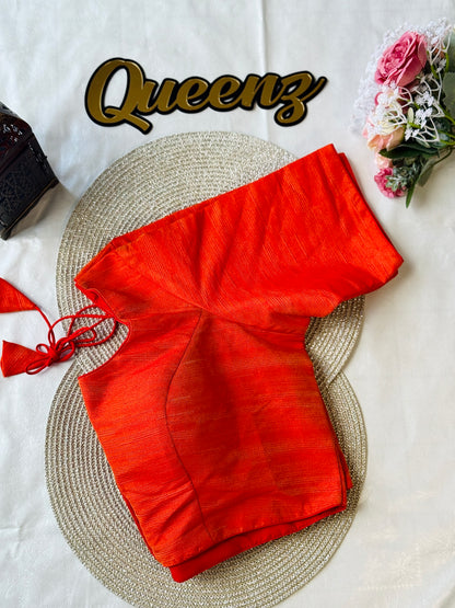 Orange Semi Raw Silk Blouse – view 3 of 3