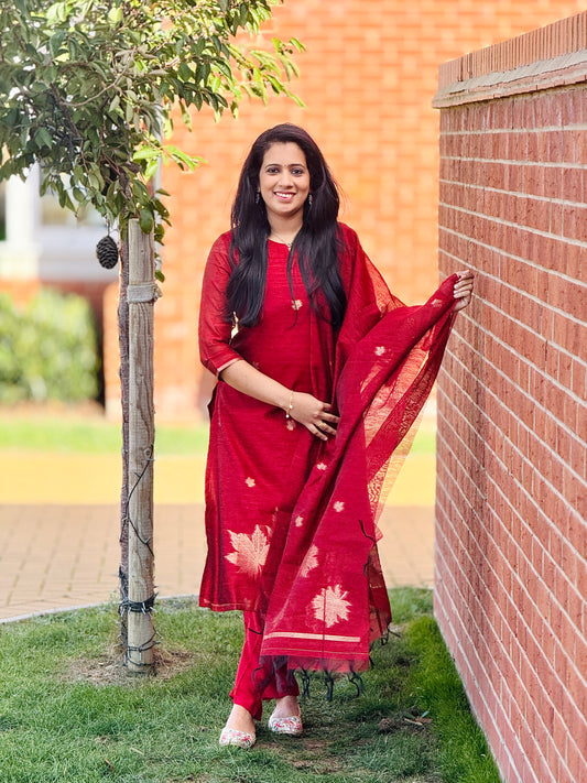 Maroon Jamdhani Salwar
