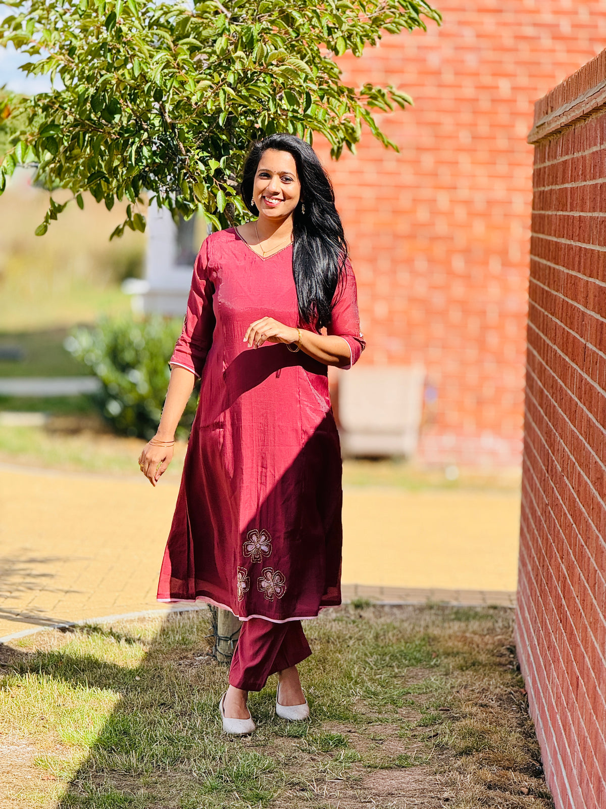 Mocha Brown Mul Chanderi Co-ord Set – view 4 of 5