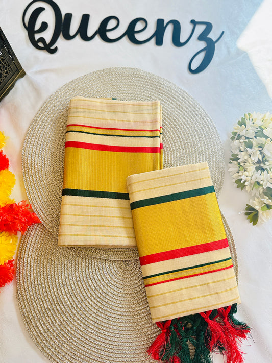 SM104 Contrast Kara Kerala Tissue Set Munde