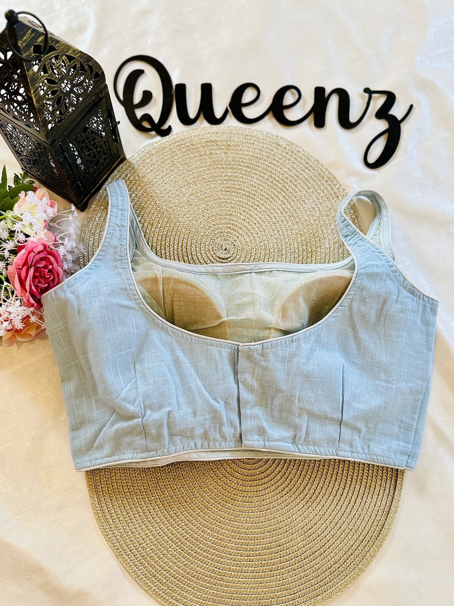 QB103- Cotton plain sleeveless Blouse