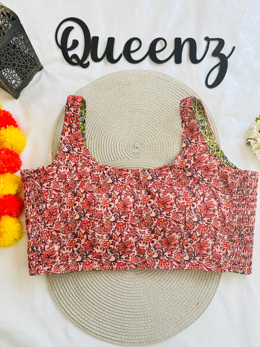 QB112-Ulta Pulta Printed Cotton Sleeveless Blouse