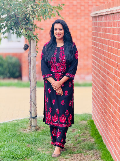 PRE-BOOKING-Black Chikankari Coord Set