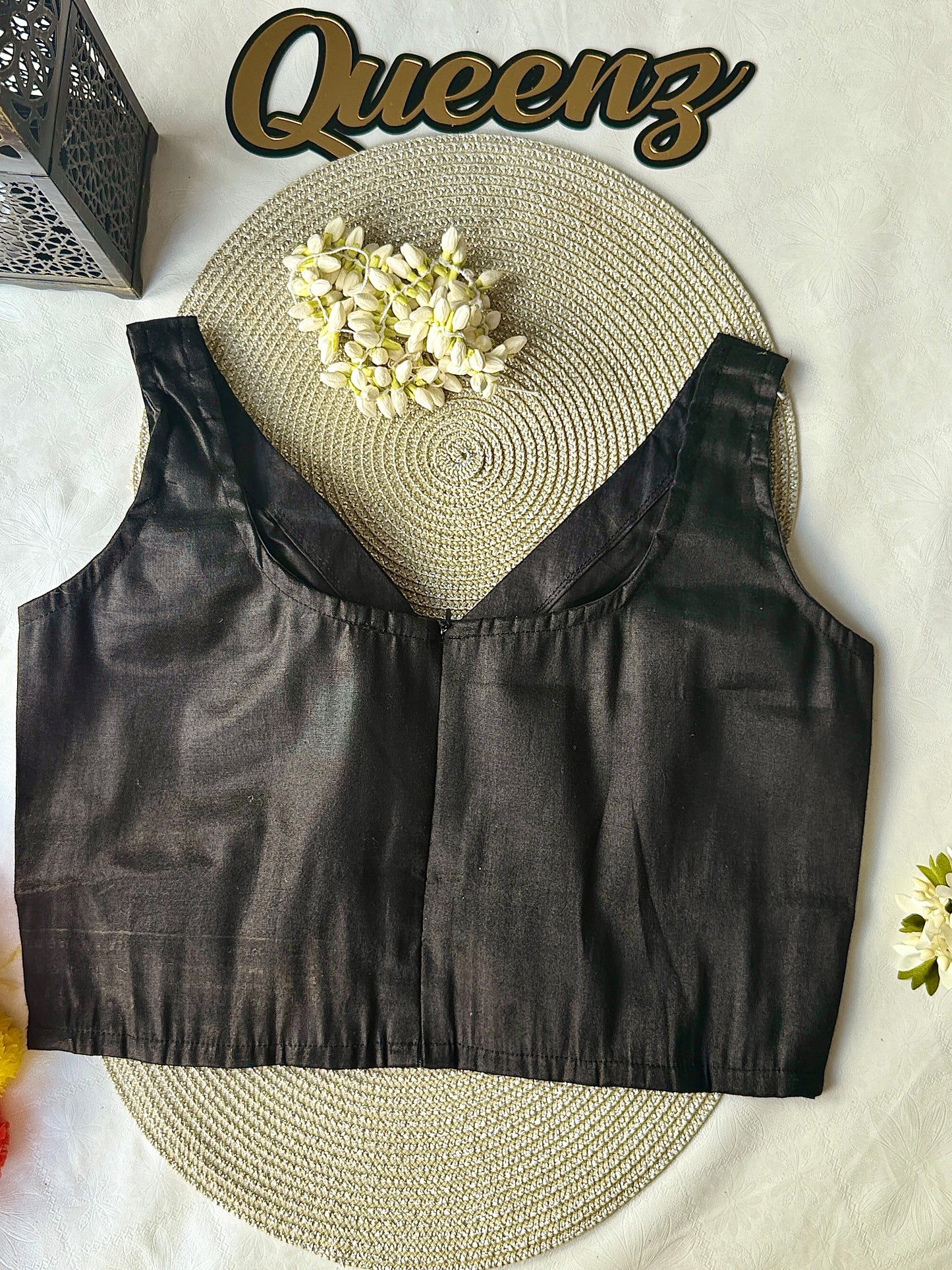 QB136- Black Tissue Blouse Sleeveless
