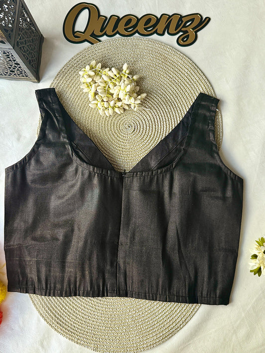 QB136- Black Tissue Blouse Sleeveless