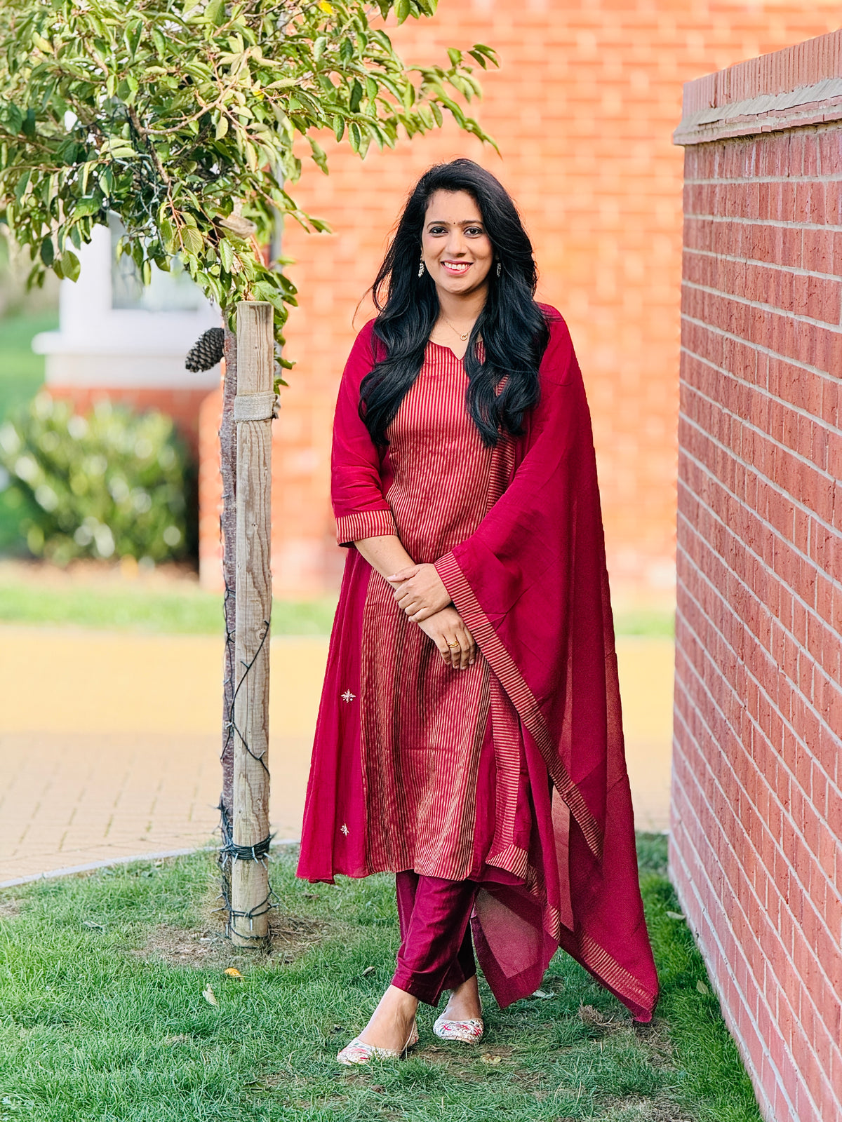 Premium Maroon Mulchanderi Anarkali
