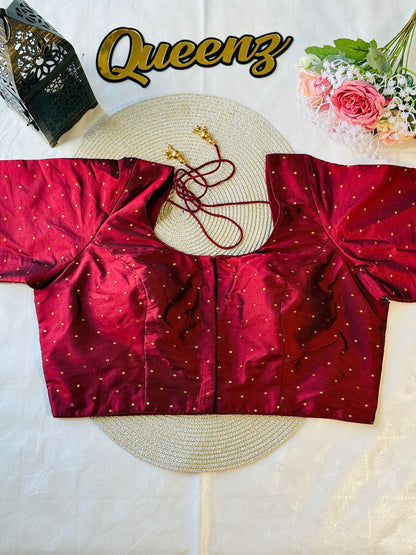 Semi Silk Dark Maroon Blouse